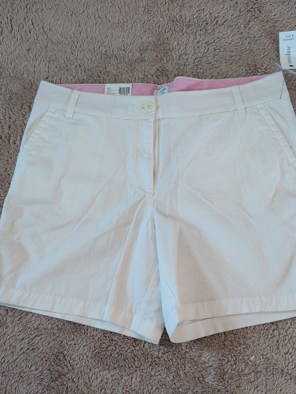 NWT Crown & Ivy White 7" Caroline  Shorts Size 14